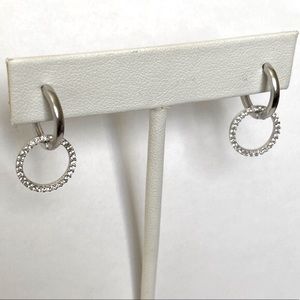 Round earrings 925 silver cz stones hoops